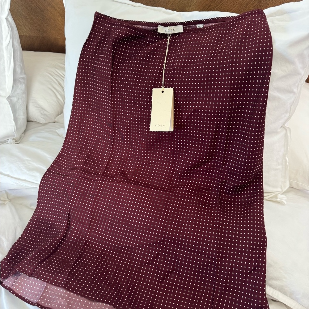 Dôen Elowette Skirt in Burgundy Colette Dot